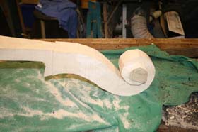 double bass making - neck carving